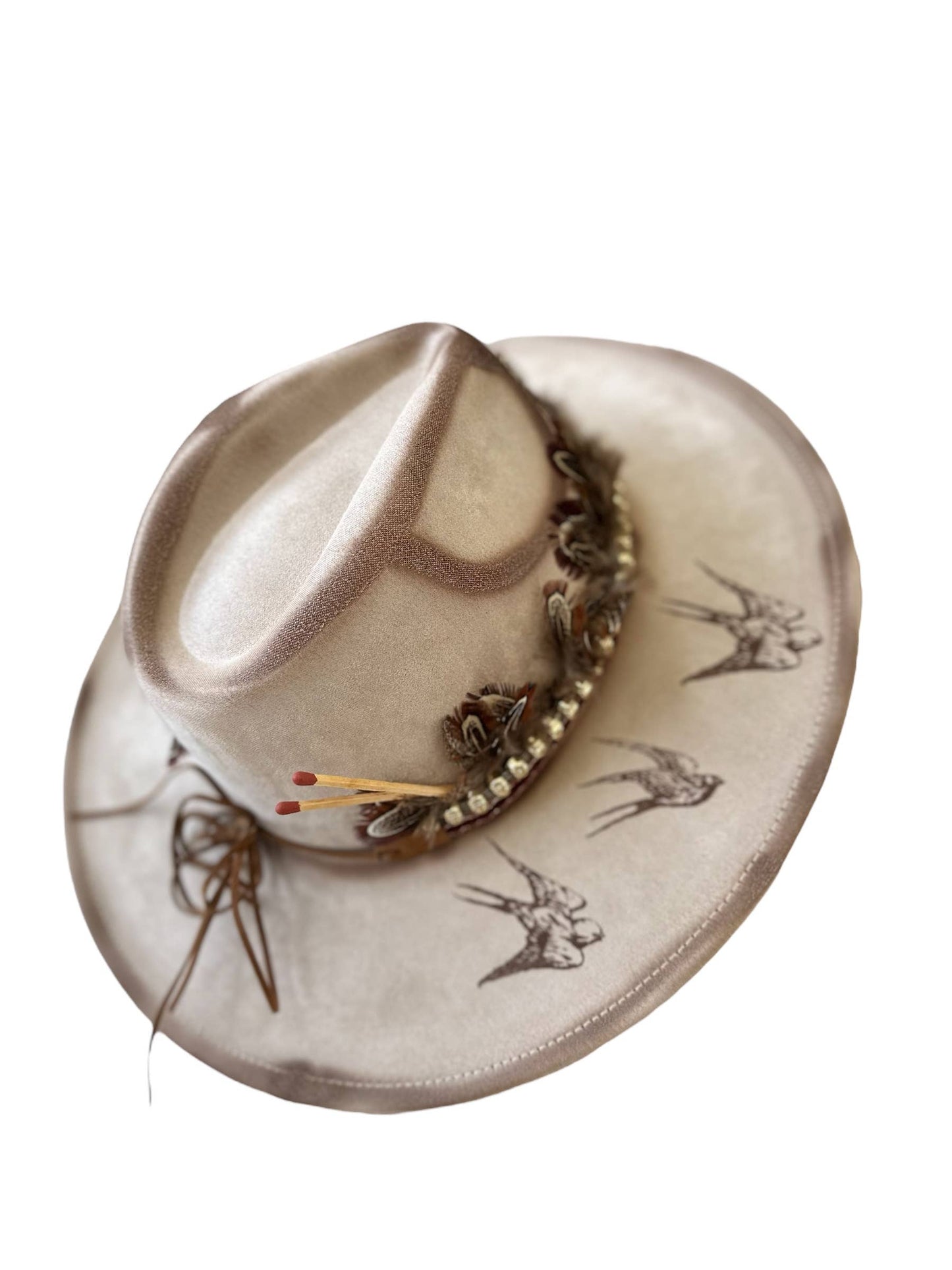 In Flight Burnt Hat Birds Western Cowboy Autumn 
